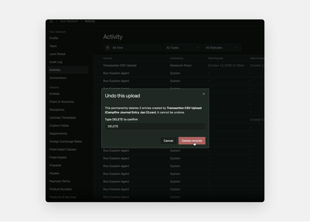 csv upload
